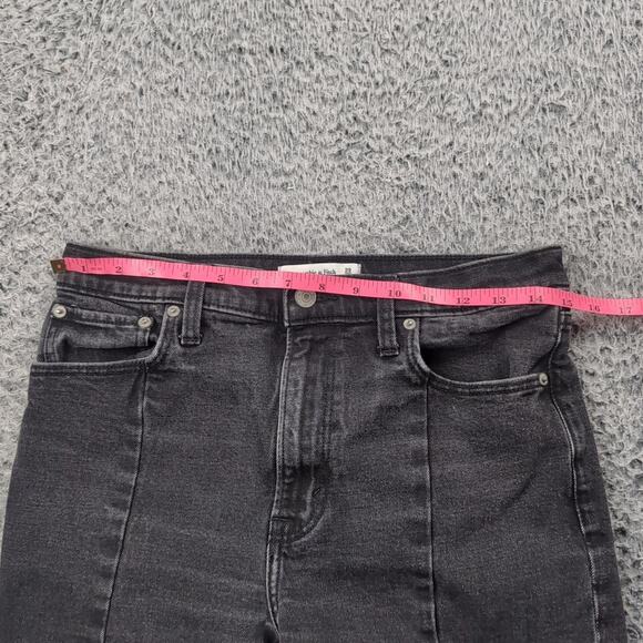 Abercrombie & Fitch Jeans Women 8 Black The Skinny High Rise Chore Distressed - Picture 7 of 11